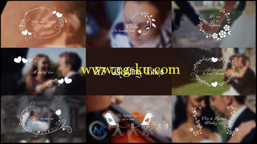 美丽时尚创意婚礼标题动画AE模板 Videohive Wedding Titles 17267979的图片1