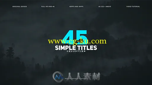 简单实用文字字幕标题动画AE模板 Videohive 45 Simple Titles 17314272的图片1