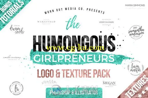 文字和LOGO创意合辑展示PSD模板The Humongous Girlpreneurs Logo Pack的图片1