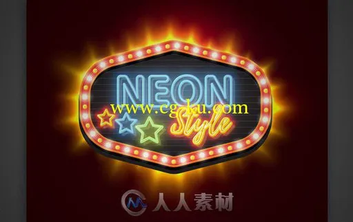 霓虹真实效果展示AI矢量模板Neon realistic AI style的图片2