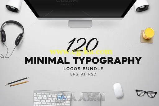 120款排版标志LOGO展示AI矢量模板120 Minimal Typography Logos Bundle的图片1