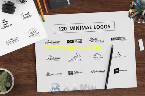 120款排版标志LOGO展示AI矢量模板120 Minimal Typography Logos Bundle的图片3