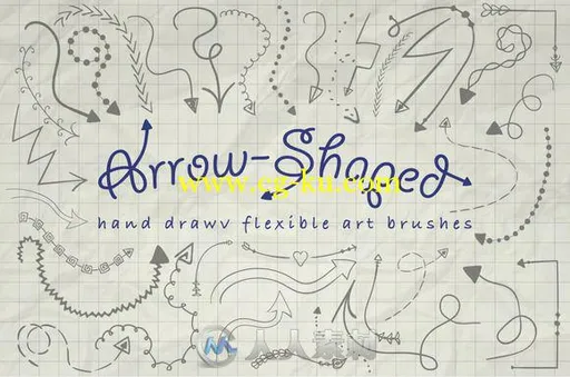 插画艺术箭头形状AI矢量模板Illustrator Arrow-Shaped Art Brushes的图片1