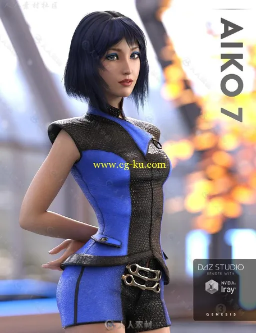 DAZ3D超精致个性服饰女孩3D模型合辑 DAZ3D AIKO 7 PRO BUNDLE的图片6