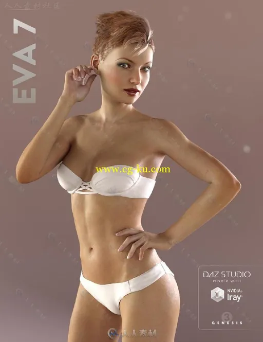 DAZ3D超精细漂亮性感女孩3D模型合辑 DAZ3D EVA 7 PRO BUNDLE的图片6