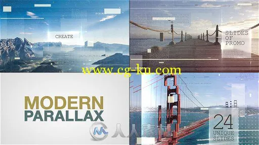 现代时尚视差图文切换影视片头AE模板Videohive Modern Parallax Slideshow 17272...的图片1