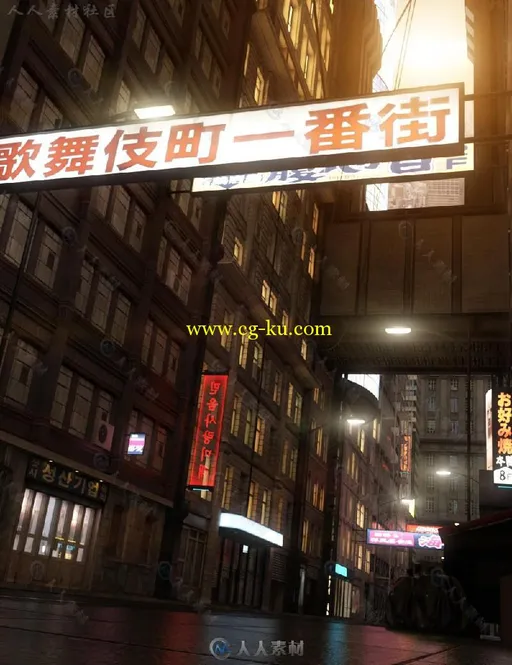 DAZ3D超精细朋克风格工业科幻城市3D模型合辑 DAZ3D CYBERPUNK CITY的图片1