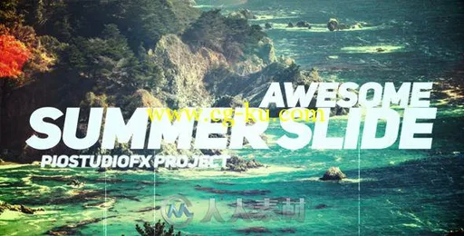 动感夏季度假摄影幻灯片相册动画AE模板 Videohive Awesome Summer Slide 15940189的图片1