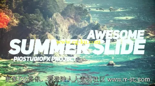 动感夏季度假摄影幻灯片相册动画AE模板 Videohive Awesome Summer Slide 15940189的图片3