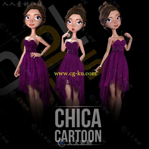 Zbrush与Maya卡通女孩实例制作视频教程 LIBEL STUDIOS CHICA CARTOON CARTOON GIRL...的图片1