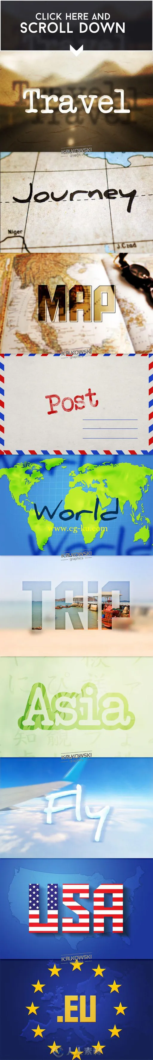 旅游纪念图文PSD模板Travel Text Effects Mockup的图片2