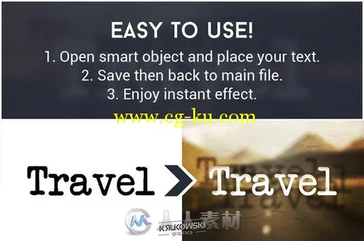 旅游纪念图文PSD模板Travel Text Effects Mockup的图片3