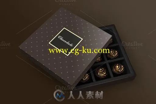 深咖色礼品包装合辑PSD模板Box Packaging Mockups的图片3