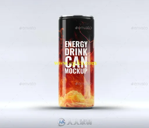 罐装能量饮料展示PSD模板-energy-drink-can-mockup的图片1