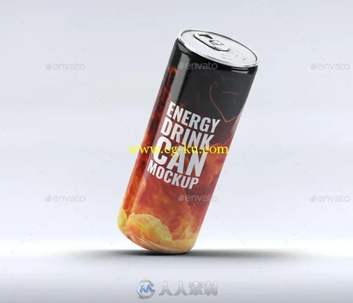 罐装能量饮料展示PSD模板-energy-drink-can-mockup的图片2