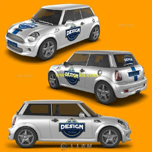 宝马MINI汽车涂装展示PSD模板-10778786-mini-car-mockup的图片1