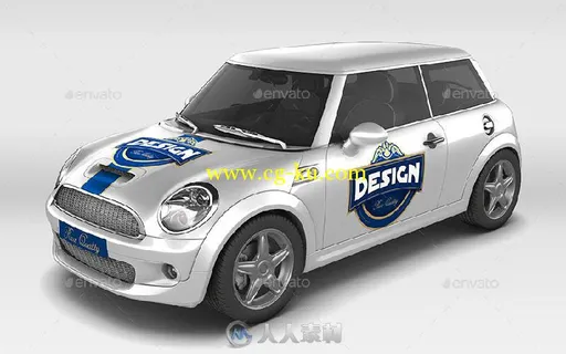 宝马MINI汽车涂装展示PSD模板-10778786-mini-car-mockup的图片2