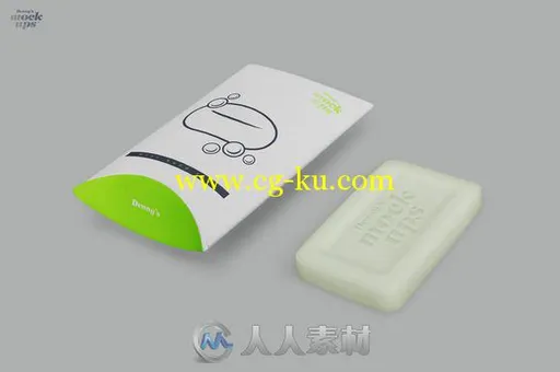 迷你小香皂展示PSD模板Mini Hand Soap in Pillow Box Mockup的图片2