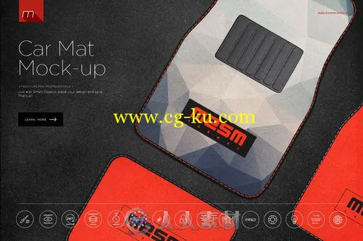 汽车脚垫展示PSD模板Car Mat Mock-up的图片1