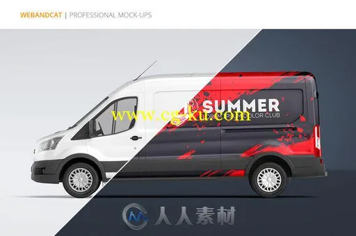 福特厢式货车展示PSD模板Van Mock-Up 2的图片1