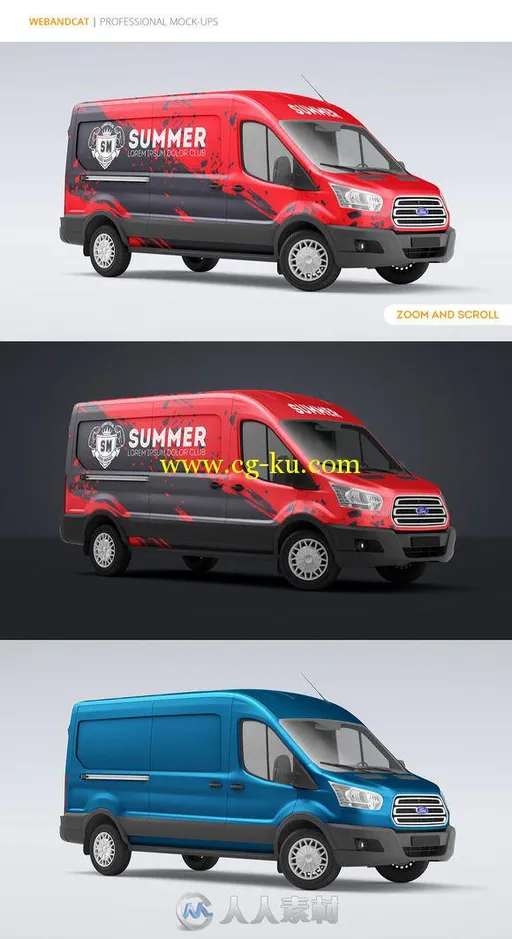 福特厢式货车展示PSD模板Van Mock-Up 2的图片2