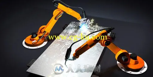 创意机器人手臂焊接标志显示LOGO演绎AE模板 Videohive Robot arms welding 2550804的图片1