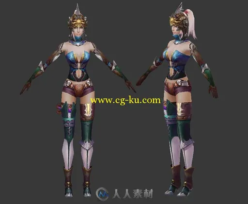 神魔大陆人类女刺客3D模型的图片1