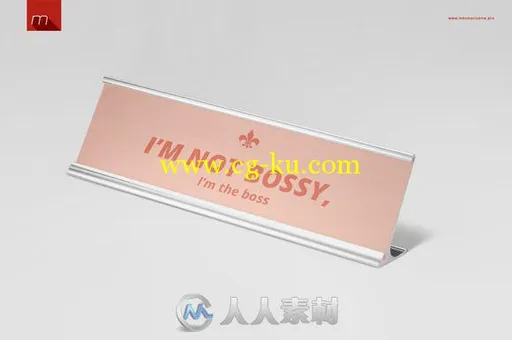 名称桌面板模型展示PSD模板Name Plate Holder Mock-up的图片3