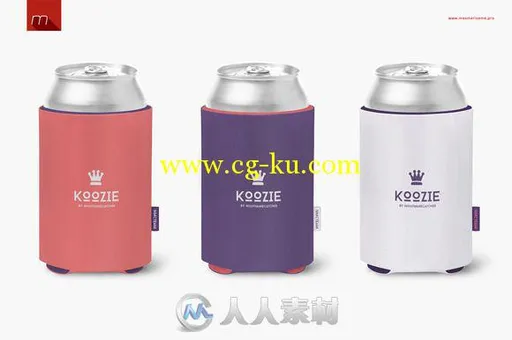 创意罐装饮料瓶展示PSD模板Can Koozie Mock-up的图片2