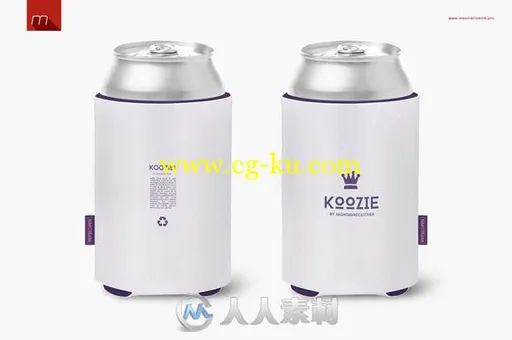 创意罐装饮料瓶展示PSD模板Can Koozie Mock-up的图片3