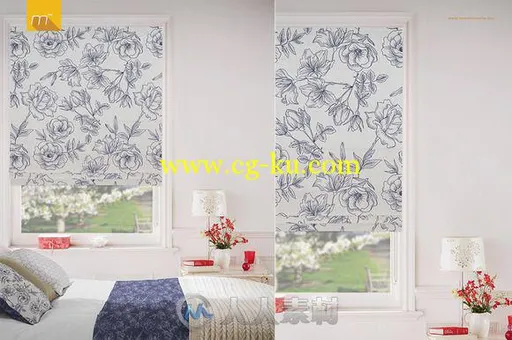 罗马风格窗帘展示PSD模板Roman Blind Mock-up的图片2