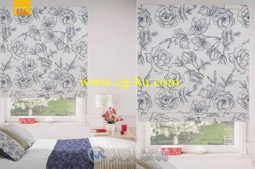 罗马风格窗帘展示PSD模板Roman Blind Mock-up的图片3