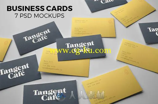 7款商业卡片展示PSD模板Business cards 7 PSD mockups的图片1