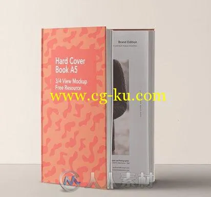 A5硬板书籍封面包装展示PSD模板A5-Hard-Cover-Book-Mockup的图片1