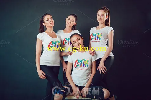 女性T恤展示第二版PSD模板Girls T-Shirt Mock-Up Vol 2的图片6