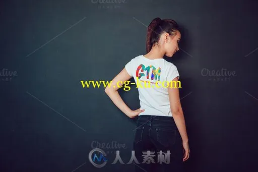 女性T恤展示第二版PSD模板Girls T-Shirt Mock-Up Vol 2的图片7