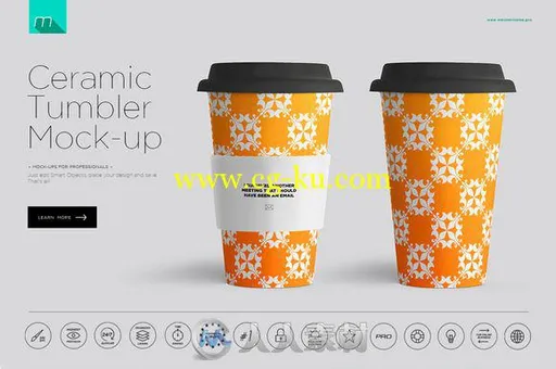 一次性旅行饮料杯展示PSD模板Ceramic Travel Tumbler Mock-up 839048的图片1