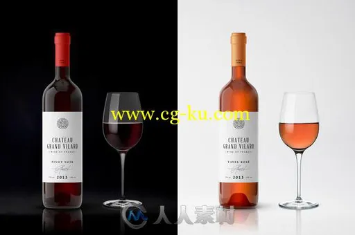 葡萄酒包装展示PSD模板Wine Packaging Mockups的图片1