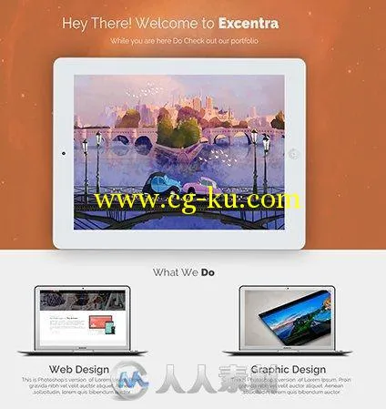 照片主题展示网页设计PSD模板Portfolio-PSD-Theme-Free-Download---Excentra的图片2