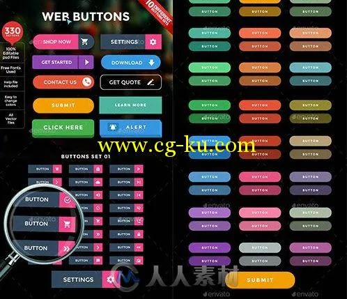 网页按钮设计PSD模板NF-231-Web Buttons_Final的图片2