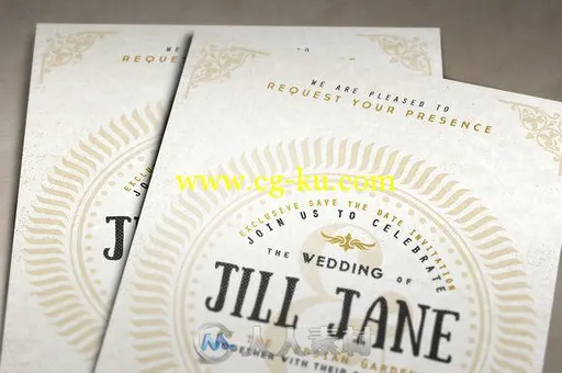 婚礼邀请函第二版PSD模板CM - Vintage Wedding Invitation II 409833的图片3