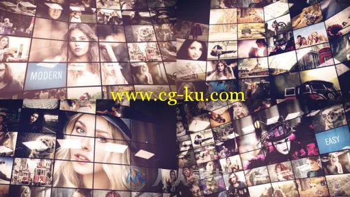 时尚多画面照片墙幻灯片相册动画AE模板 Videohive Multi Screen Slideshow 1735...的图片1