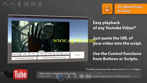VLC媒体播放器与YouTube影片脚本Unity素材资源的图片3