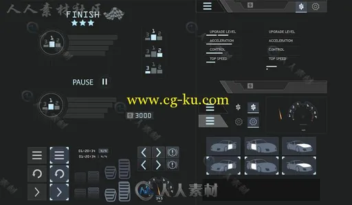 高级赛车UI材质Unity素材资源的图片3