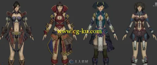 网游《R2》 女召唤师套装八件3D模型的图片1