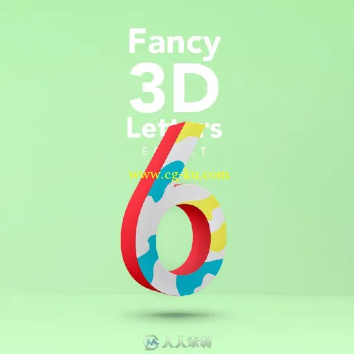 花式3D字母数字展示PSD模板Fancy-3D-Letters-Effect的图片1