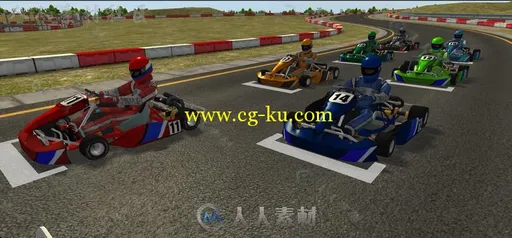 9可控卡丁车和智能手机游戏的赛车道Unity3D素材资源的图片1