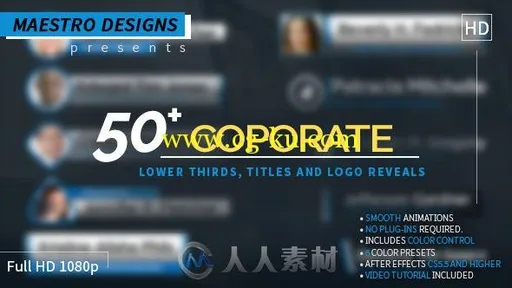 现代企业文字字幕标题动画AE模板 Videohive Coporate Lower Thirds Titles And ...的图片1