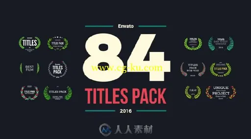 时尚简单实用的文字字幕标题动画AE模板 Videohive 84 Titles Pack的图片1