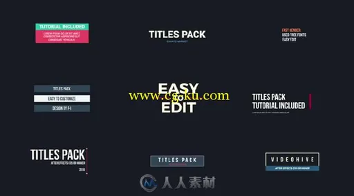 时尚简单实用的文字字幕标题动画AE模板 Videohive 84 Titles Pack的图片7